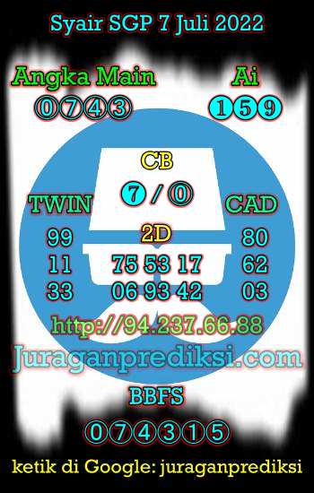 Prediksi SGP 7 Juli 2022, Forum Syair Sgp, Kode Syair Sgp hari ini, Forum Syair Singapore, Prediksi Singapore Kamis 7 7 2022, Syair Singapore Kamis 7 juli 2022.