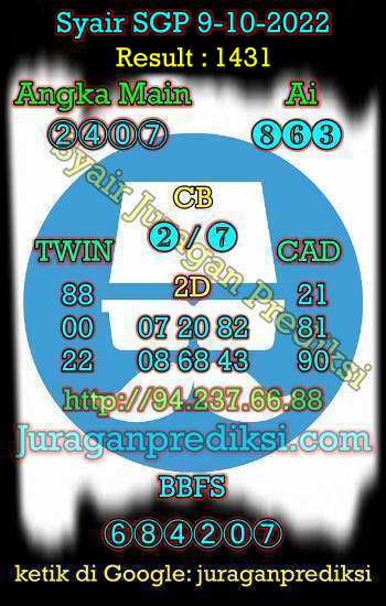 Prediksi SGP 9 Oktober 2022, Syair Sgp, Kode Syair Sgp hari ini diambil dari Forum Syair Singapore dan Prediksi Singapore 9-10-2022