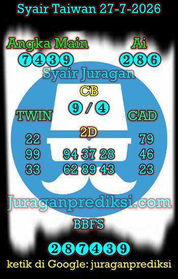 prediksi taiwan 27 juli 2026, syair taiwan hari ini senin 27-7-2026, angka keluar togel taiwan, toto jitu taiwan 27 juli 2026 akurat